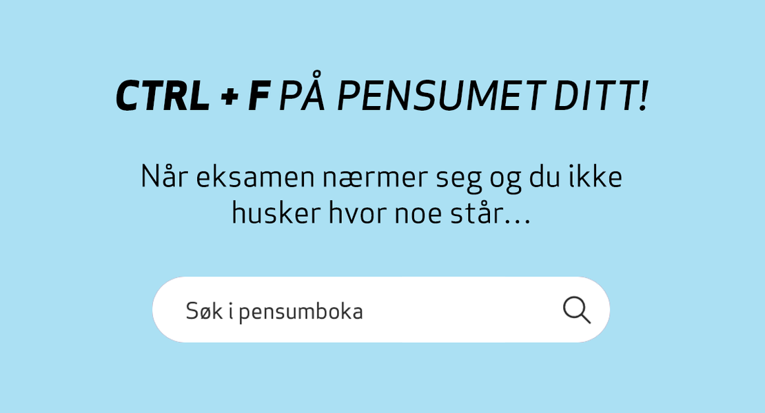 Eksamen? Søk direkte i pensumboka