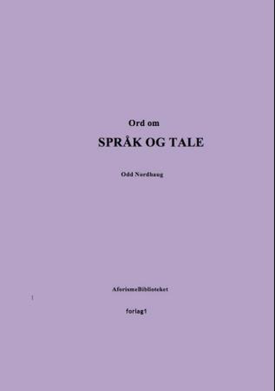 Ord om språk og tale