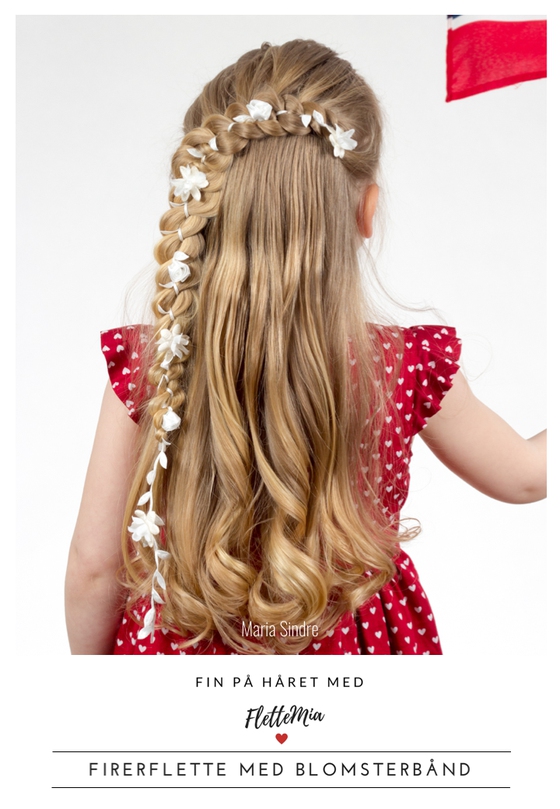 Fin på håret med FletteMia: Firerflette med blomsterbånd