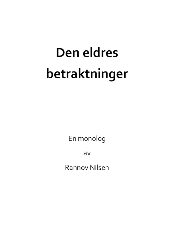 Den eldres betraktninger
